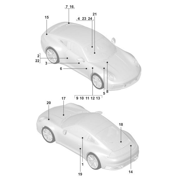Diagram 003-000 Porsche 9J1.1 Taycan Turbo 2020-24 
