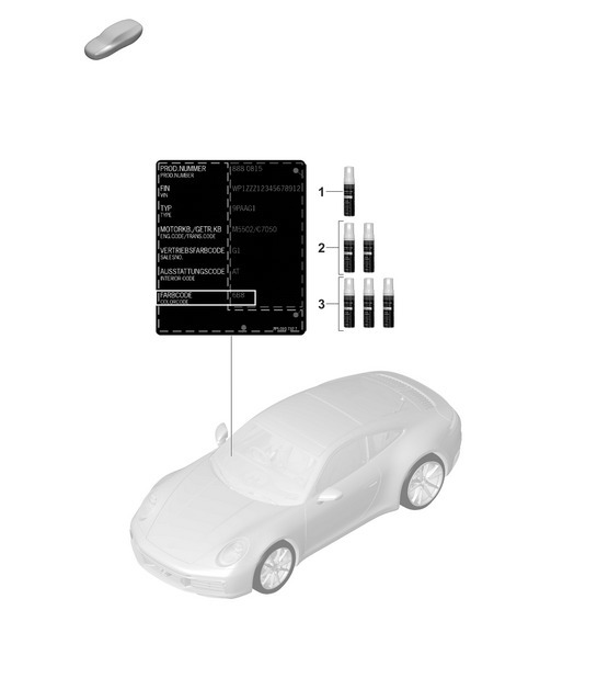 Diagram 004-000 Porsche 991.2 Carrera 2 3.0L (370 Bhp) 2016-19 Accessoires et autres 