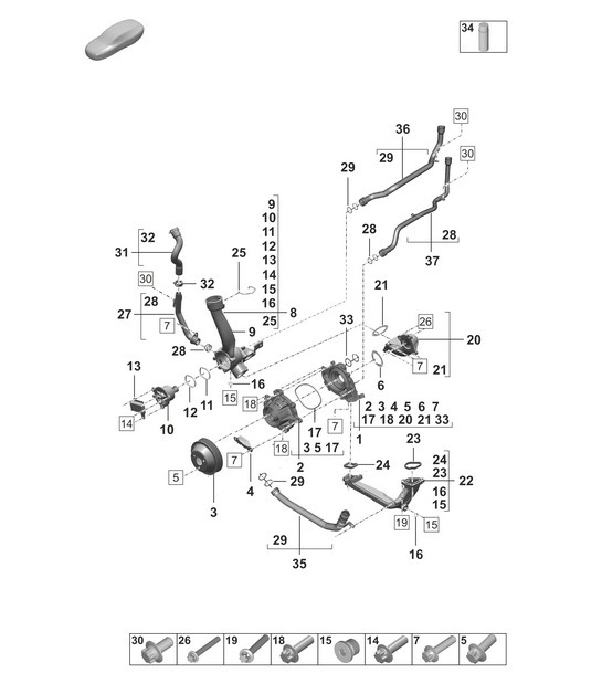 Diagram 105-000 Porsche 918 Spyder 2014-2015 
