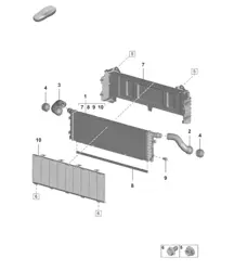 Koeler voor koelvloeistof voor voertuigen met extra koelvloeistofradiator - VOOR MIDDEN - 992.1 Carrera 2019 - 2024