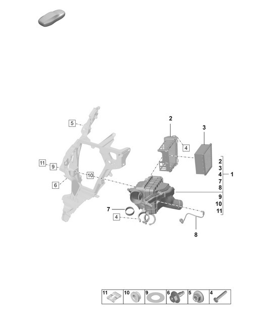 Diagram 106-000 Porsche 997 MK1 GT2 2007-09 Motor