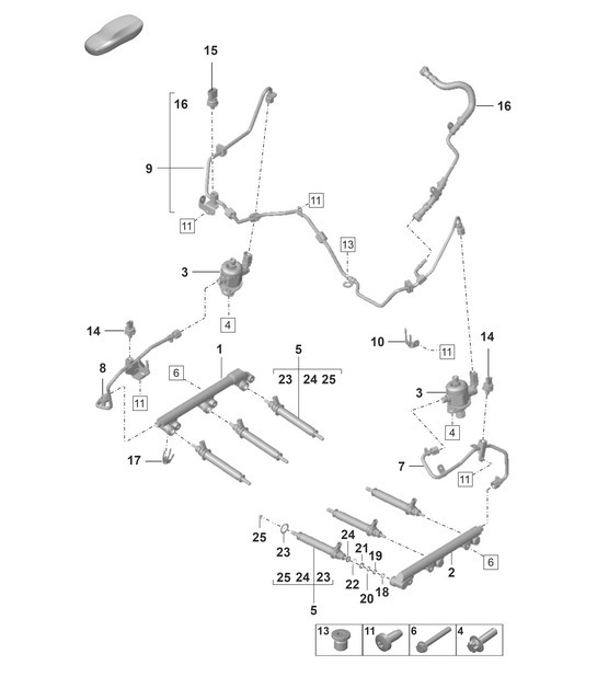 Diagram 107-000 Porsche 911 1978-1983 3.0L / SC 引擎