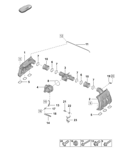 Diagram 107-100 Porsche Macan (95B) MK1 (2014-2018) Motore
