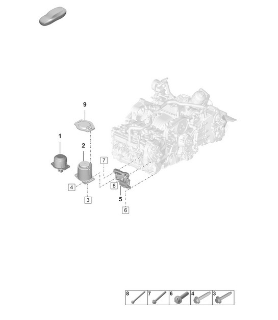 Diagram 109-000 Porsche Cayenne 9PA1 (957) 2007-2010 Motor