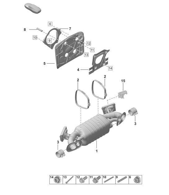 Diagram 202-350 Porsche 991.1 Carrera C4 3.4L (350 Bhp) 2012-16 Sistema de combustible, sistema de escape