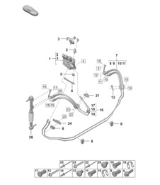 Hydraulikleitung / Ventilblock – PDDC – (PR:1P7 – Stabilisator, aktive Karosserieregelung) 992.1 Carrera 2019–2024