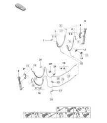 Hydraulische leiding / Achteras - PDCC - (PR:1P7 - Stabilisatorstang, actieve carrosseriecontrole) 992.1 Carrera 2019 - 2024