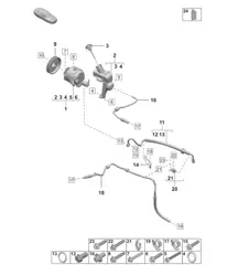 Hydraulische pomp / Hydraulische leiding - PDCC - (PR:1P7 - Stabilisatorstang, actieve carrosseriecontrole) 992.1 Carrera 2019 - 2024