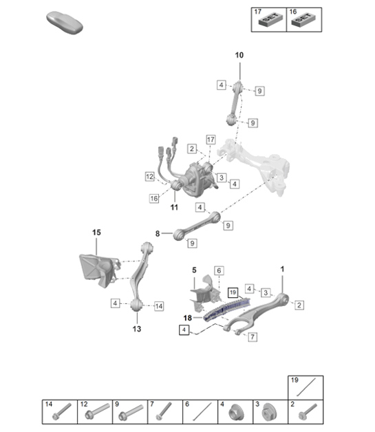 Diagram 501-015 Porsche Macan (95B) MK1 (2014-2018) Hinterachse