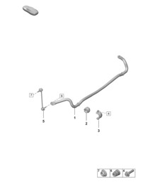 Barre antiroulis / Biellette de liaison (PR : 1X1, A8C, 1BH, 1P0, GH1, K8K) 992.1 Carrera 2019 - 2024 Cabriolet
