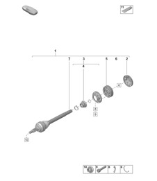 Albero di trasmissione (PR:G1F, G1G, G1L, G1M) 992.1 Carrera 2019 - 2024