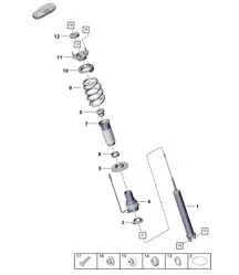 Suspension / Amortisseurs - Pour véhicules à suspension adaptative (PR : 1BM, 2UM, E7S) 992.1 DAKAR 2019 - 2024