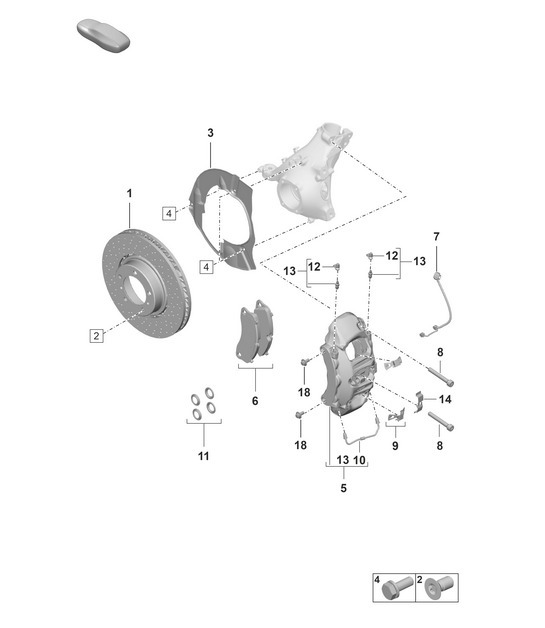 Diagram 602-005 Porsche 991 (911) MK1 2012-2016 Roues, Freins