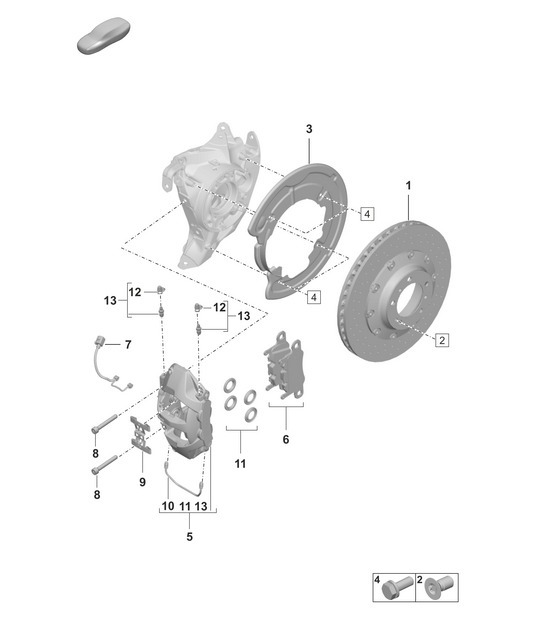 Diagram 603-010 Porsche Macan (95B) MK1 (2014-2018) Ruedas, Frenos