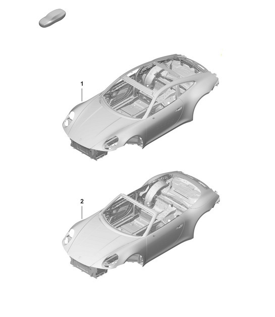 Diagram 801-000 Porsche 992 (911) MK1 2019-2024 Carrosserie