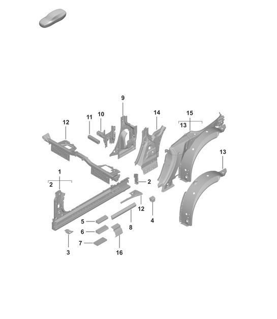 Diagram 801-510 Porsche 356 (1950-1965) Body