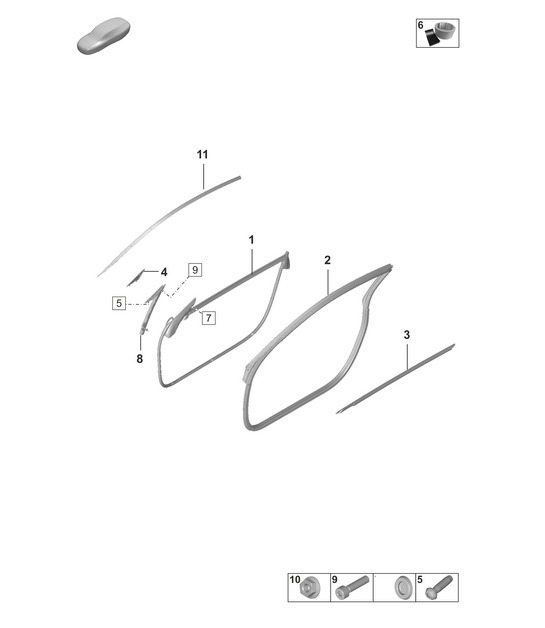 Diagram 804-100 Porsche Macan (95B) MK1 (2014-2018)  车身