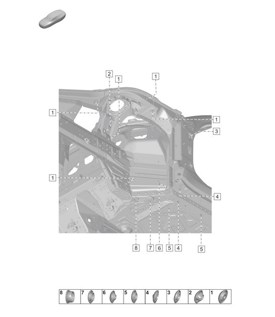 Diagram 806-100 Porsche 992 (911) MK1 2019-2024 Carrosserie