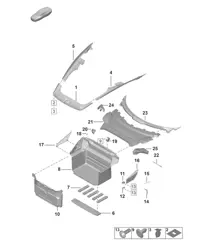 行李舱饰板 - (PR: QE0,QE1, B0A,B0E,B0L, B0M,B0R,B0T, B1C,B1D,B1P, B2H+3FD,3FE+K8K) 992.1 Carrera 2019 - 2024