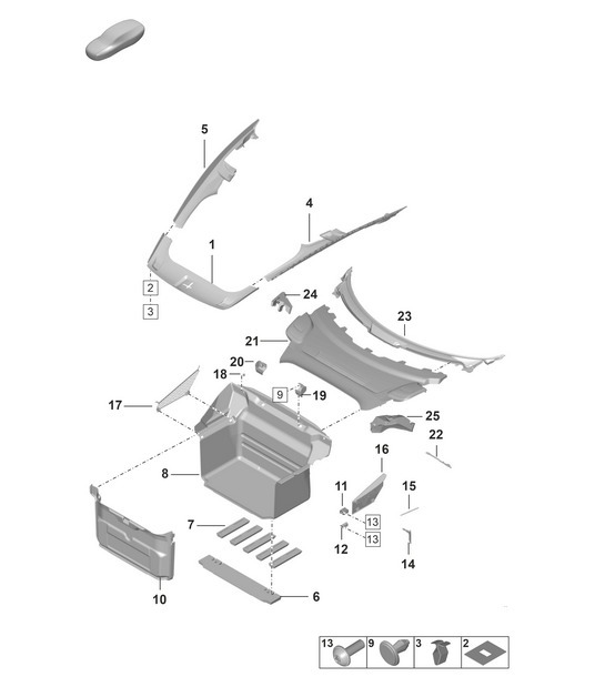 Diagram 807-000 Porsche Macan (95B) MK1 (2014-2018) Karosserie