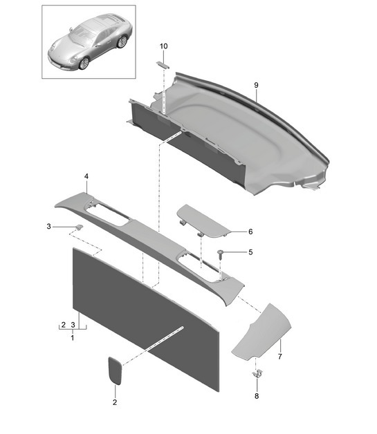 Diagram 807-300 Porsche 924 (1977-1988) Carrosserie