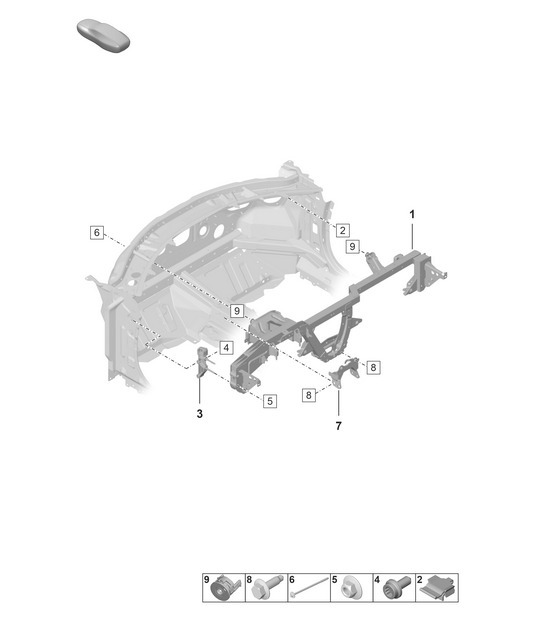 Diagram 809-200 Porsche 996 (911) (1997-2005) Carrosserie