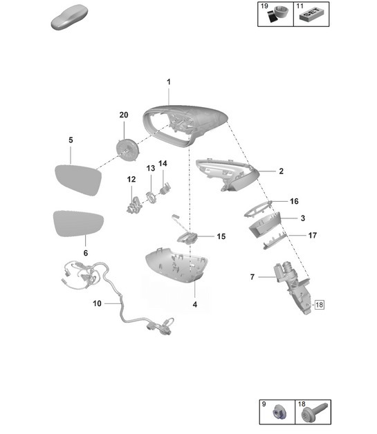 Diagram 809-510 Porsche Macan (95B) MK1 (2014-2018) Karosserie