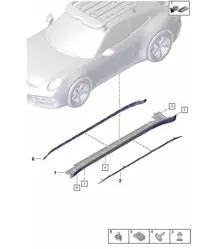 Zijbalkbekleding - BUITENKANT - 911 DAKAR (PR:7ES) - 992.1 Carrera 2019 - 2024