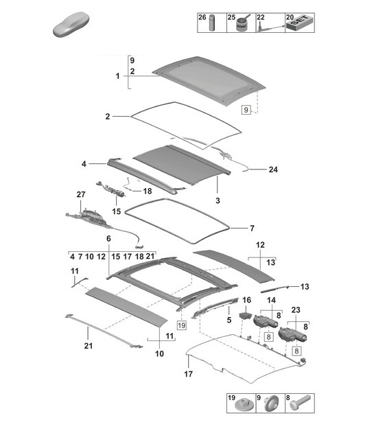 Diagram 811-050 Porsche 992 (911) MK2 2024>> 