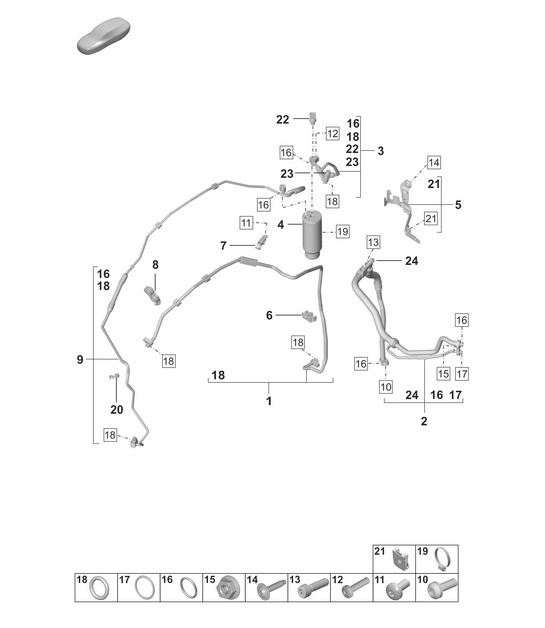 Diagram 814-700 Porsche Cayenne 9YA 2018-2023 