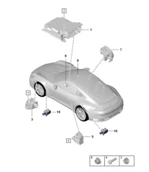 适用于 2019-2024 款 Carrera 992.1 的安全气囊控制单元/安全气囊碰撞传感器