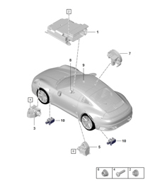 Control unit for airbag / Crash sensor for airbag 992.1 Carrera 2019 - 2024