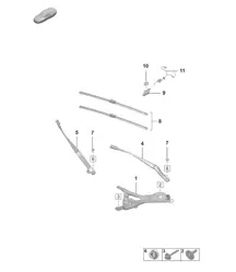 Sistema de limpiaparabrisas, completo / Sensor de lluvia 992.1 Carrera 2019 - 2024