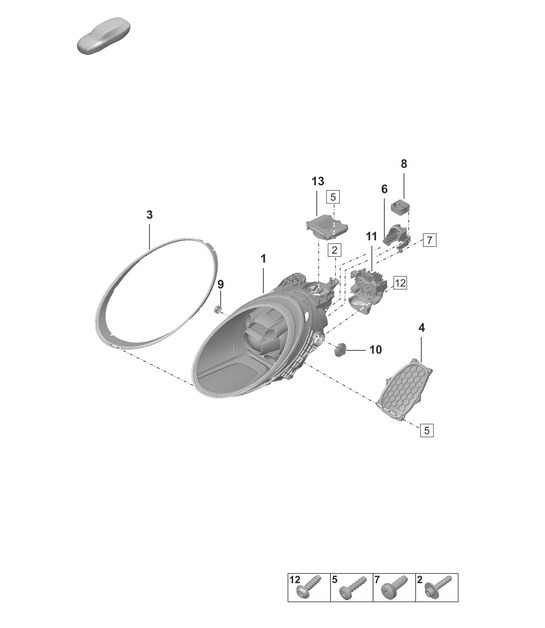 Diagram 905-012 Porsche 911 1984-1986 3.2L Electrical equipment