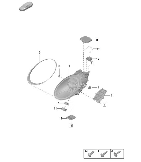 Diagram 905-020 Porsche 992 (911) MK1 2019-2024 Elektrische apparatuur