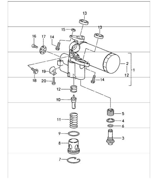 Diagram 104-03 Porsche Macan (95B) MK1 (2014-2018) Moteur