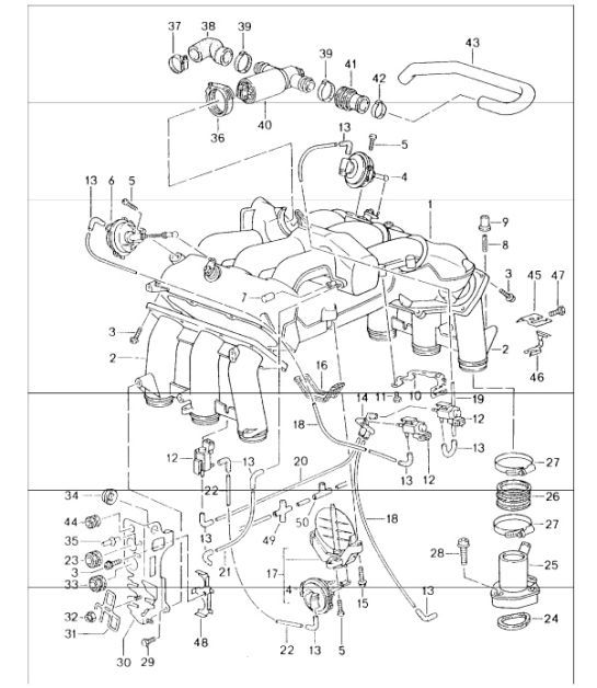 Diagram 107-12 Porsche Cayman 2.7L 981 2013-16 Motore