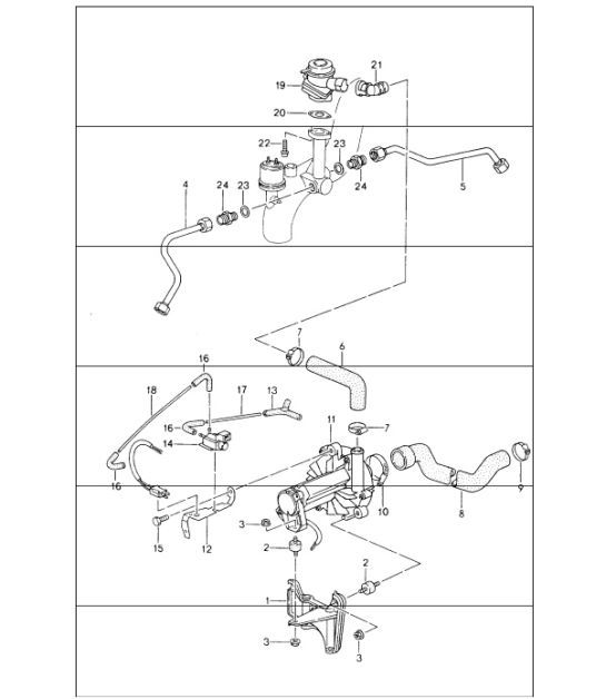 Diagram 108-07 Porsche 996 (911) (1997-2005) Engine
