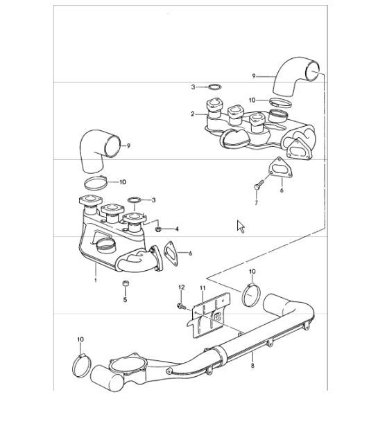 Diagram 202-05 Porsche Cayman GTS 718 2.5L Manual (365 CV) Sistema de combustible, sistema de escape