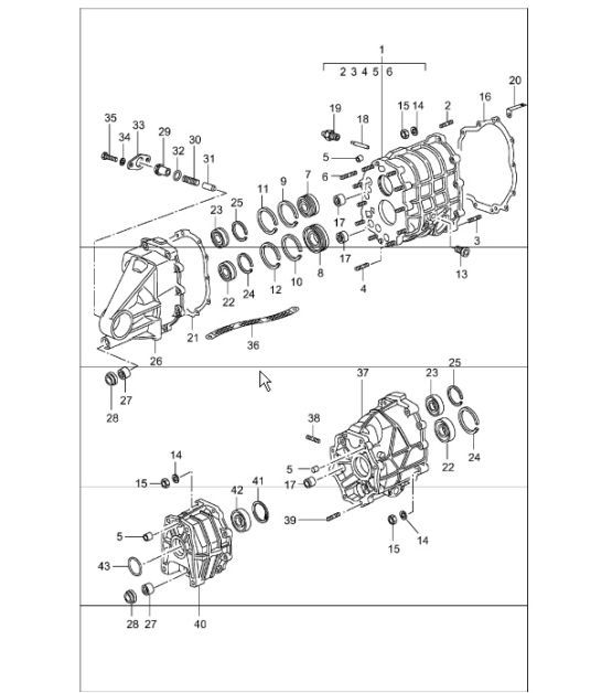 Diagram 302-05 Porsche 997 MKII Carrera C2S 3.8L 2009-12 Übertragung