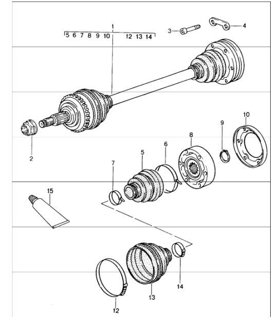 Diagram 401-10 Porsche Macan (95B) MK1 (2014-2018) Essieu avant, Direction 
