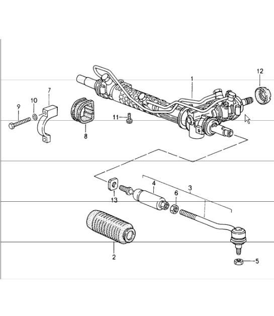 Diagram 403-00 Porsche Macan (95B) MK1 (2014-2018) Vorderachse, Lenkung 