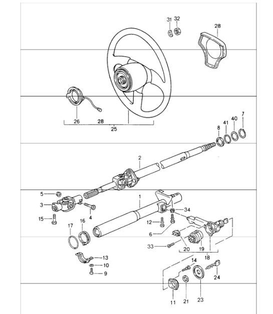 Diagram 403-07 Porsche Boxster 718 (982) 2017>> Front Axle, Steering 