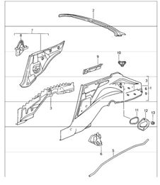 wheel housing rear 993 CABRIO/TARGA 1994-98