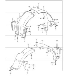 cover for wheel housing 993 1994-98