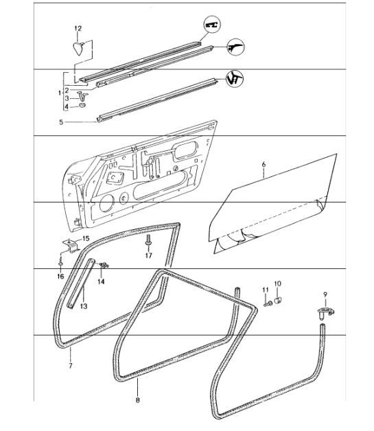 Diagram 804-05 Porsche Macan (95B) MK1 (2014-2018) Carrosserie