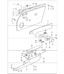 interior equipment doors for 993 CARRERA/4, 993 TURBO/TARGA and 993 CARRERA S 1997 ONWARDS