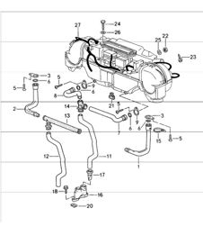 water drain tube, moun,t wiring harness, heater, air conditioner 993 1994-98