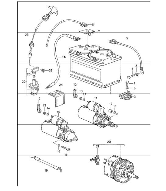 Diagram 902-05 Porsche 964 (911) (1989-1994) Electrical equipment