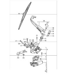 rear window wiper 993 COUPE 1994-98